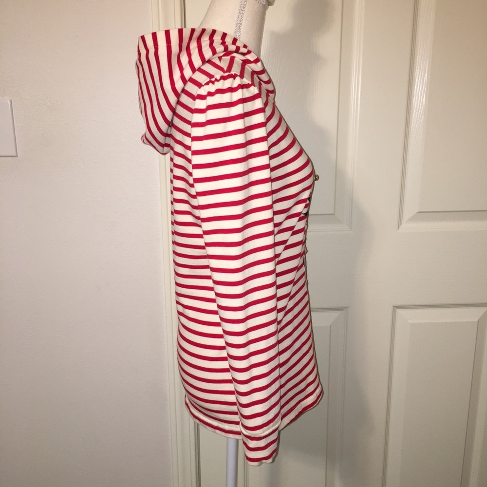 Five Plus Sequin Embroidered Rabbit Striped Hoodie - Picture 6 of 8